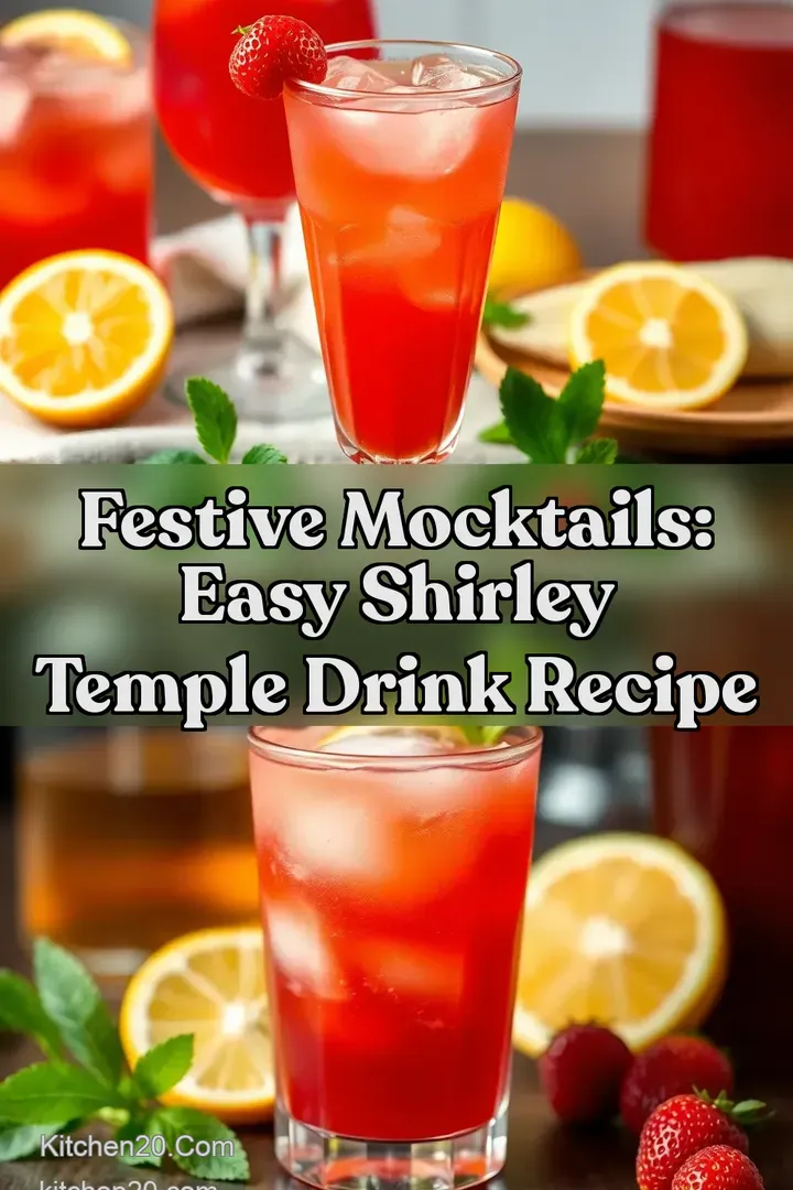 Festive Mocktails: Easy Shirley Temple Drink Recipe : PIN FOR LATER Festive Mocktails: Easy Shirley Temple Drink Recipe