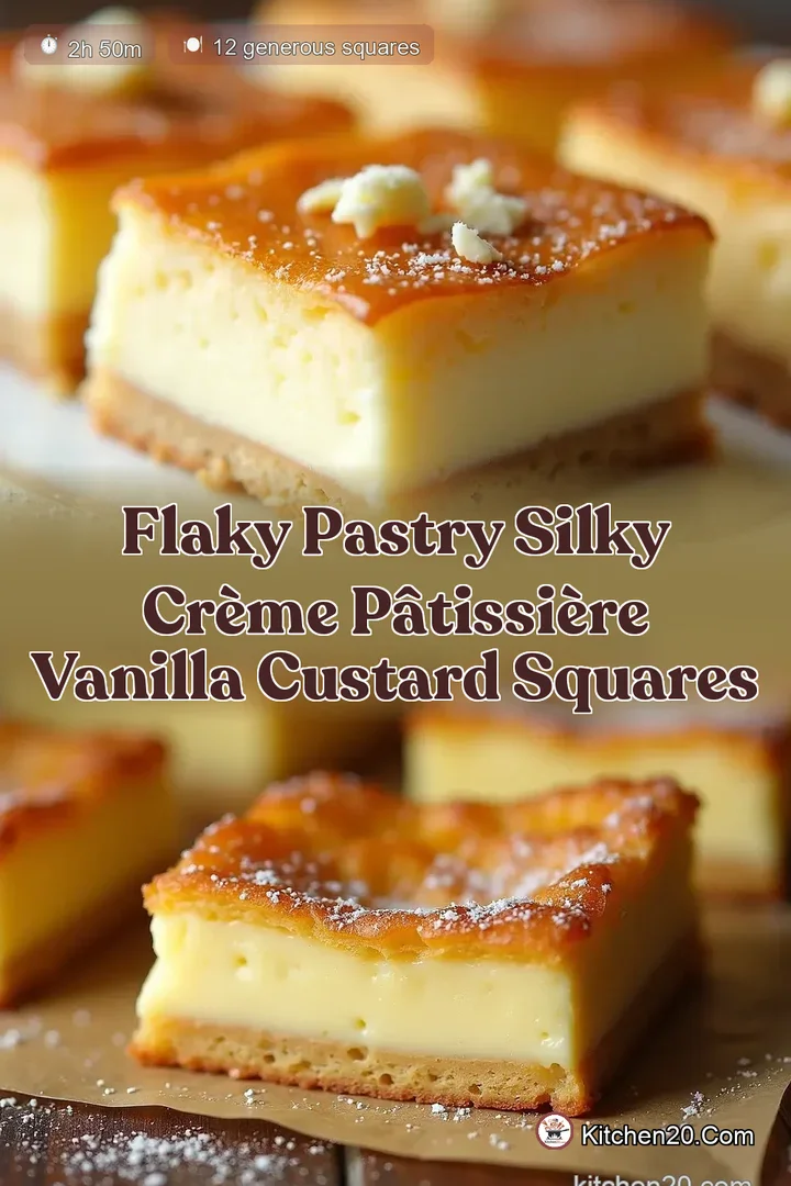 Flaky Pastry Silky Cr&egrave;me P&acirc;tissi&egrave;re Vanilla Custard Squares
