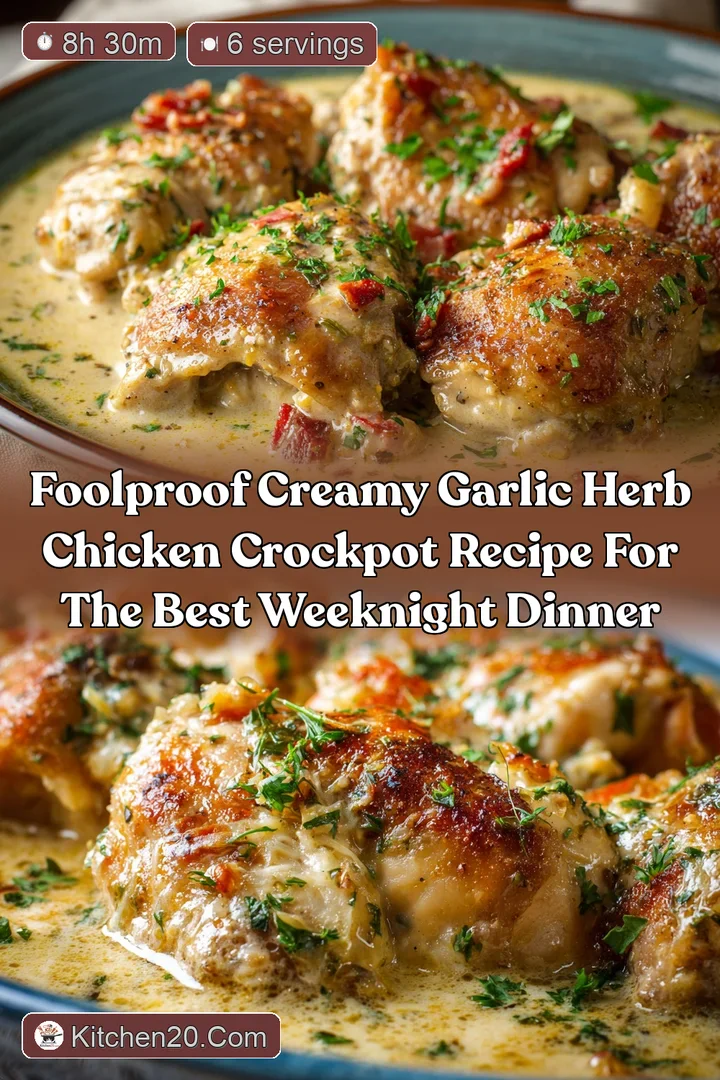 Foolproof Creamy Garlic Herb Chicken Crockpot Recipe for the Best Weeknight Dinner
