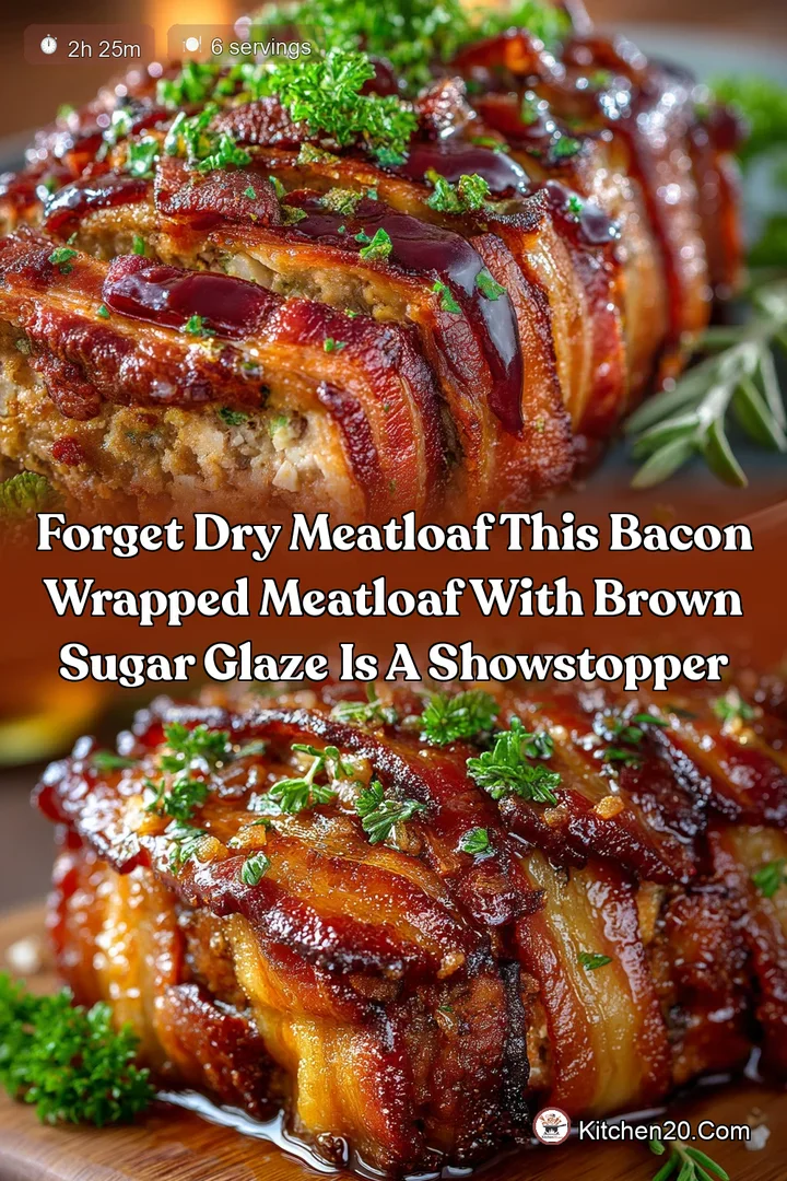 Forget dry meatloaf This Bacon Wrapped Meatloaf with Brown Sugar Glaze is a Showstopper