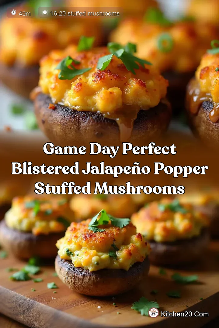 Game Day Perfect Blistered Jalape&ntilde;o Popper Stuffed Mushrooms