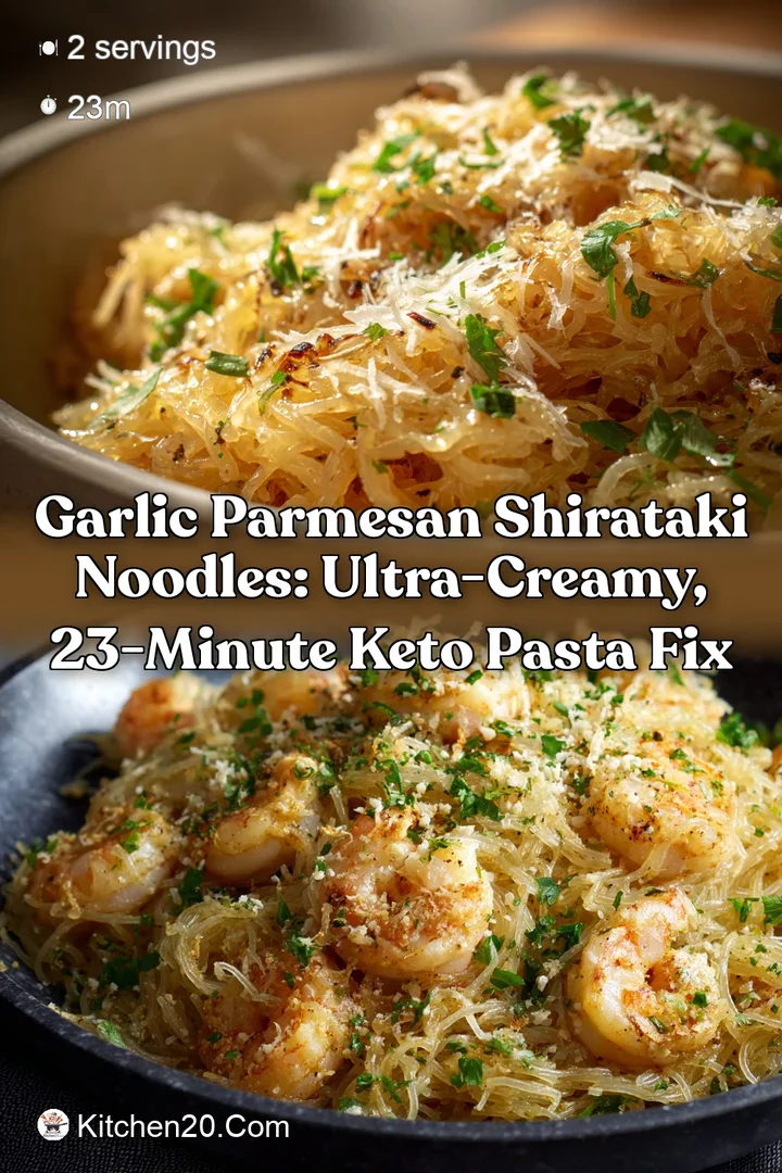 Garlic Parmesan Shirataki Noodles: Ultra-Creamy 23-Minute Keto Pasta Fix