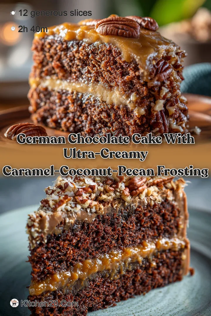 German Chocolate Cake with Ultra-Creamy Caramel-Coconut-Pecan Frosting