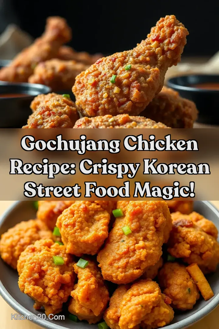 Gochujang Chicken Recipe: Crispy Korean Street Food Magic! : PIN FOR LATER Gochujang Chicken Recipe: Crispy Korean Street Food Magic!