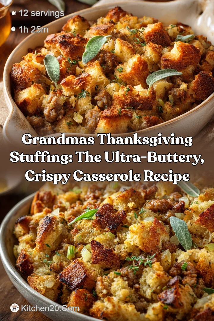 Grandmas Thanksgiving Stuffing: The Ultra-Buttery Crispy Casserole Recipe