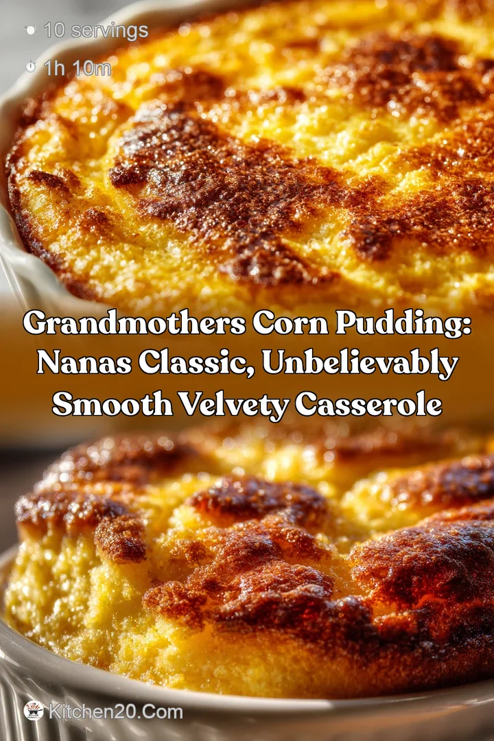Grandmothers Corn Pudding: Nanas Classic Unbelievably Smooth Velvety Casserole