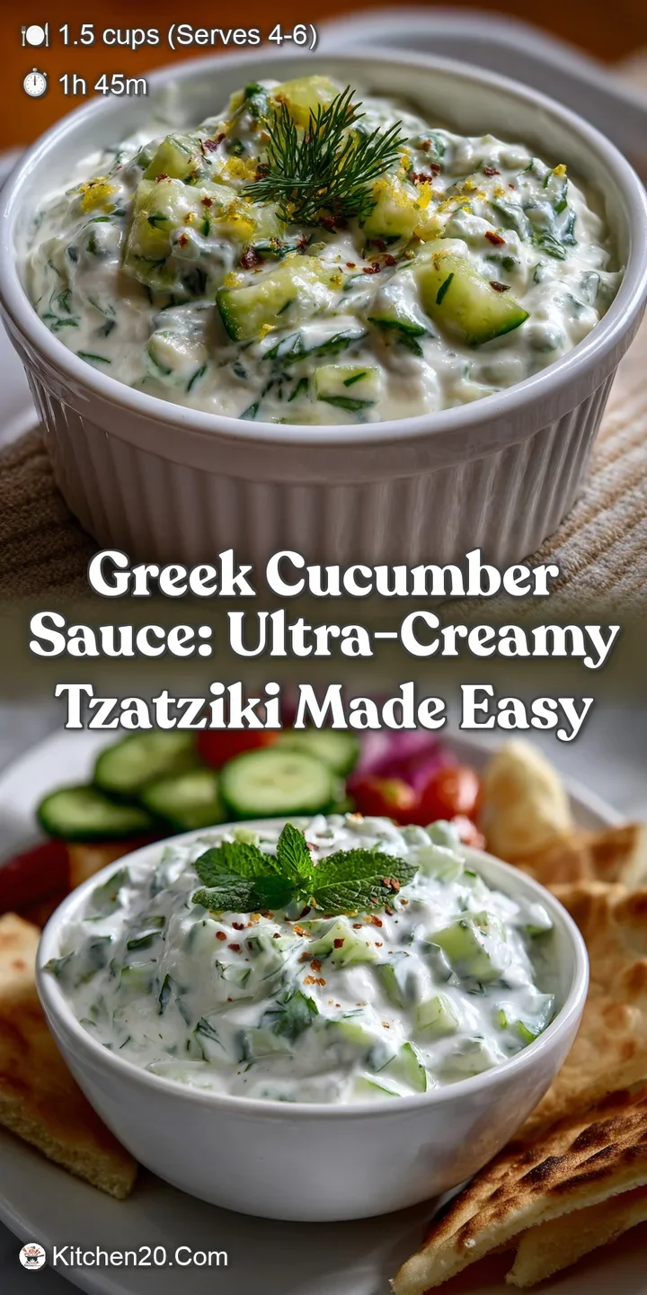 Greek Cucumber Sauce: Ultra-Creamy Tzatziki Made Easy