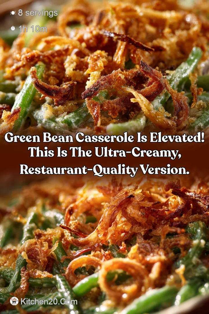 Green Bean Casserole is elevated! This is the ultra-creamy restaurant-quality version.
