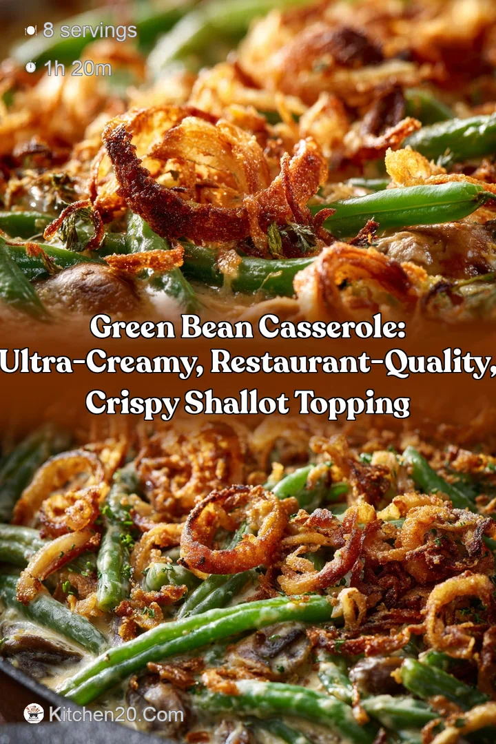 Green Bean Casserole: Ultra-Creamy Restaurant-Quality Crispy Shallot Topping