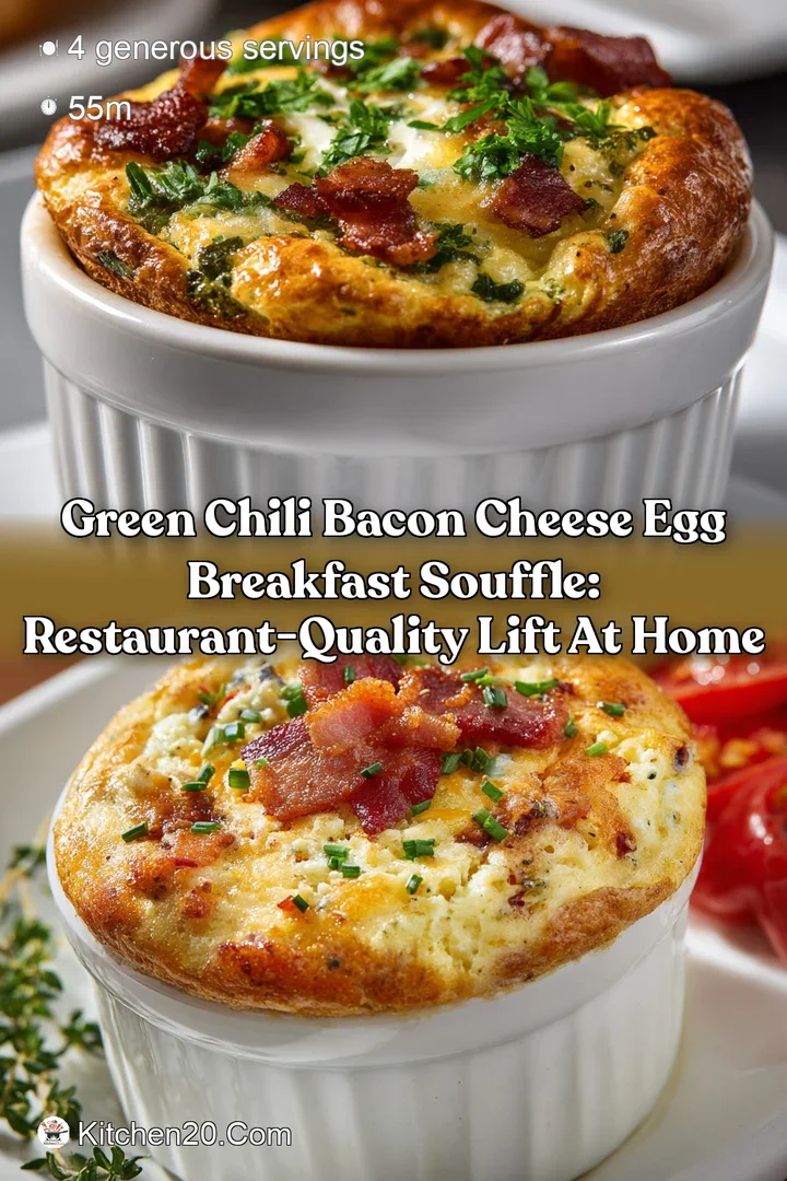 Green Chili Bacon Cheese Egg Breakfast Souffle: Restaurant-Quality Lift At Home