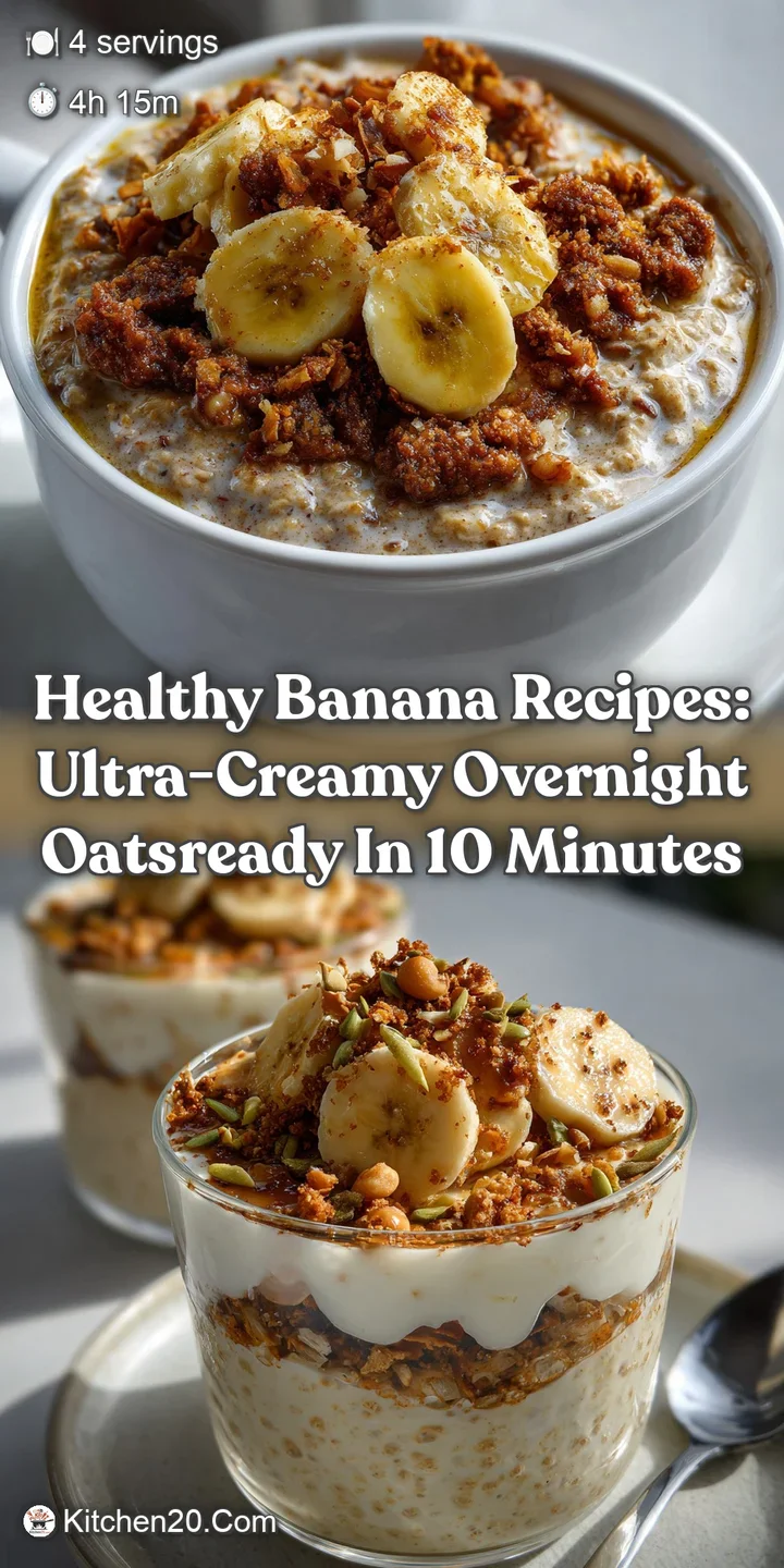 Healthy Banana Recipes: Ultra-Creamy Overnight OatsReady in 10 Minutes