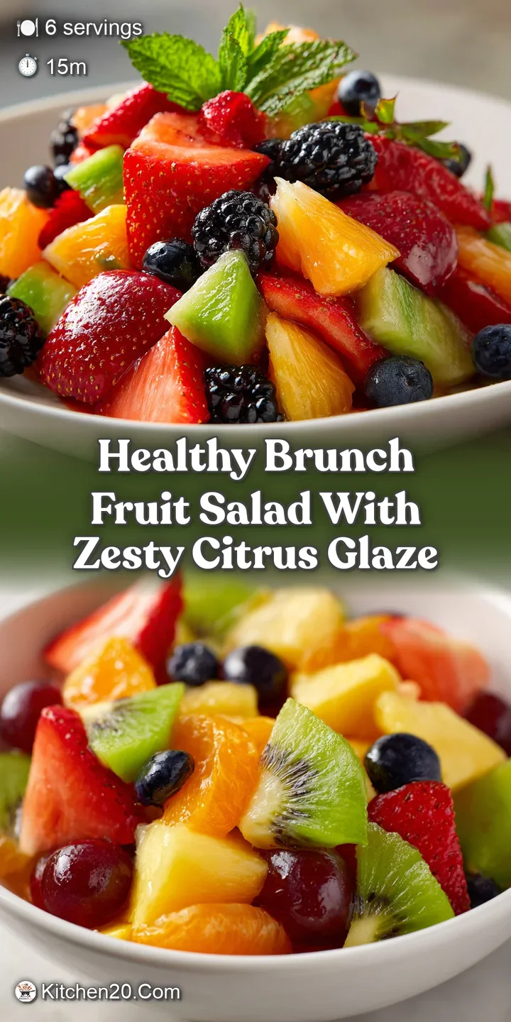 Close-up of fresh fruit salad highlighting the juicy textures and vibrant colors of ripe strawberries, blueberries, and ca...