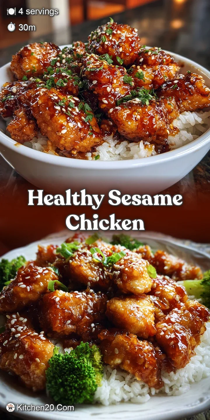 Close-up showcases the crispy texture and glossy sauce of sesame chicken, highlighting toasted sesame seeds.