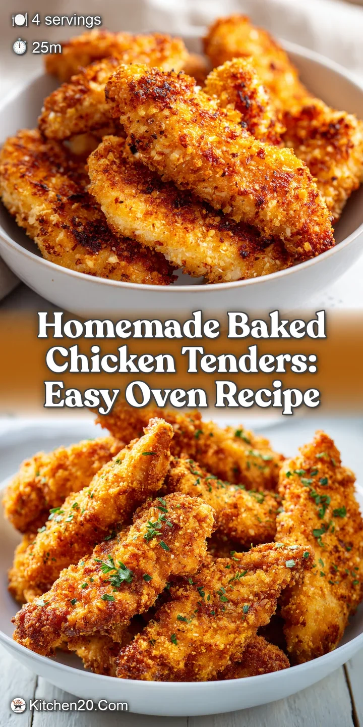 Close-up of a perfectly baked chicken tender, the breading a light, golden hue, hinting at a satisfying, juicy interior.