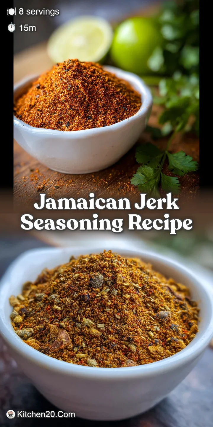 Up-close, fragrant jerk spice mix showcasing the lively textures and spectrum of colors, promising an intensely flavorful ...