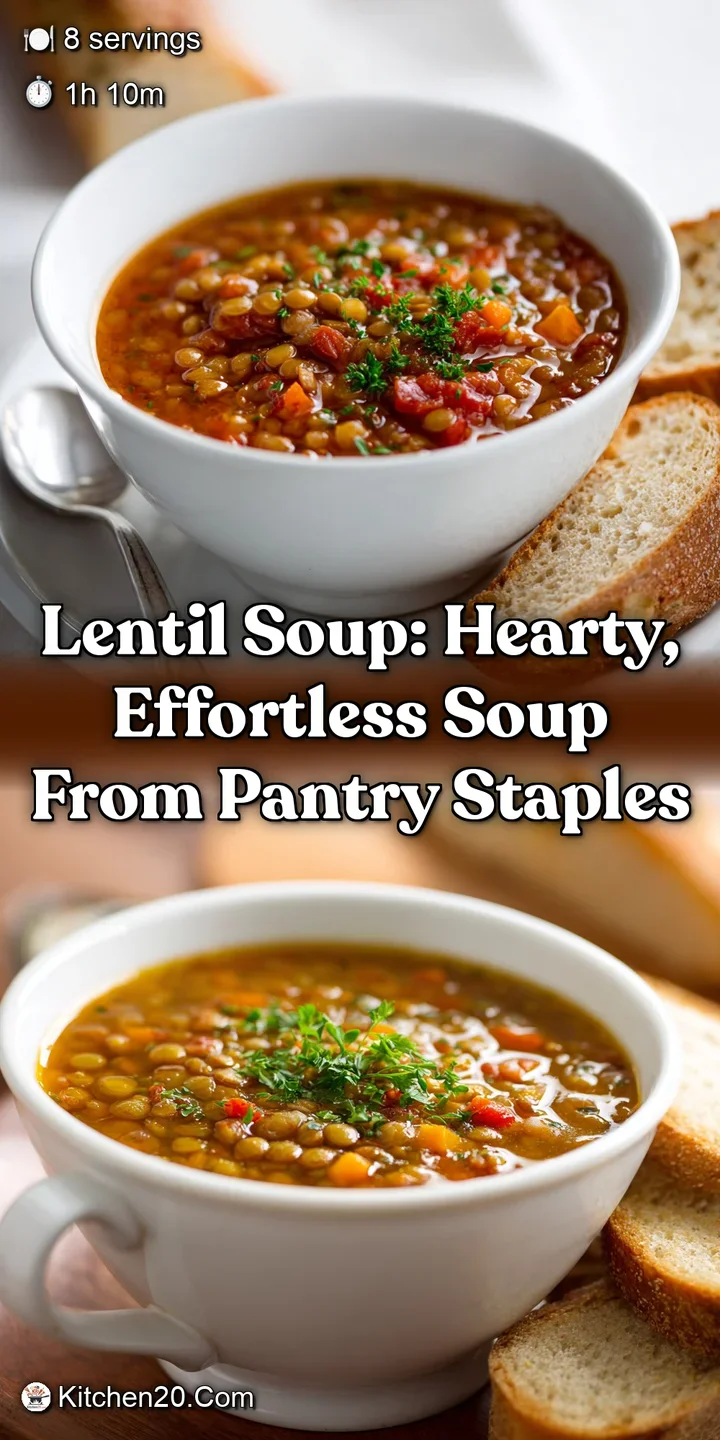 Lentil Soup: Hearty Effortless Soup from Pantry Staples
