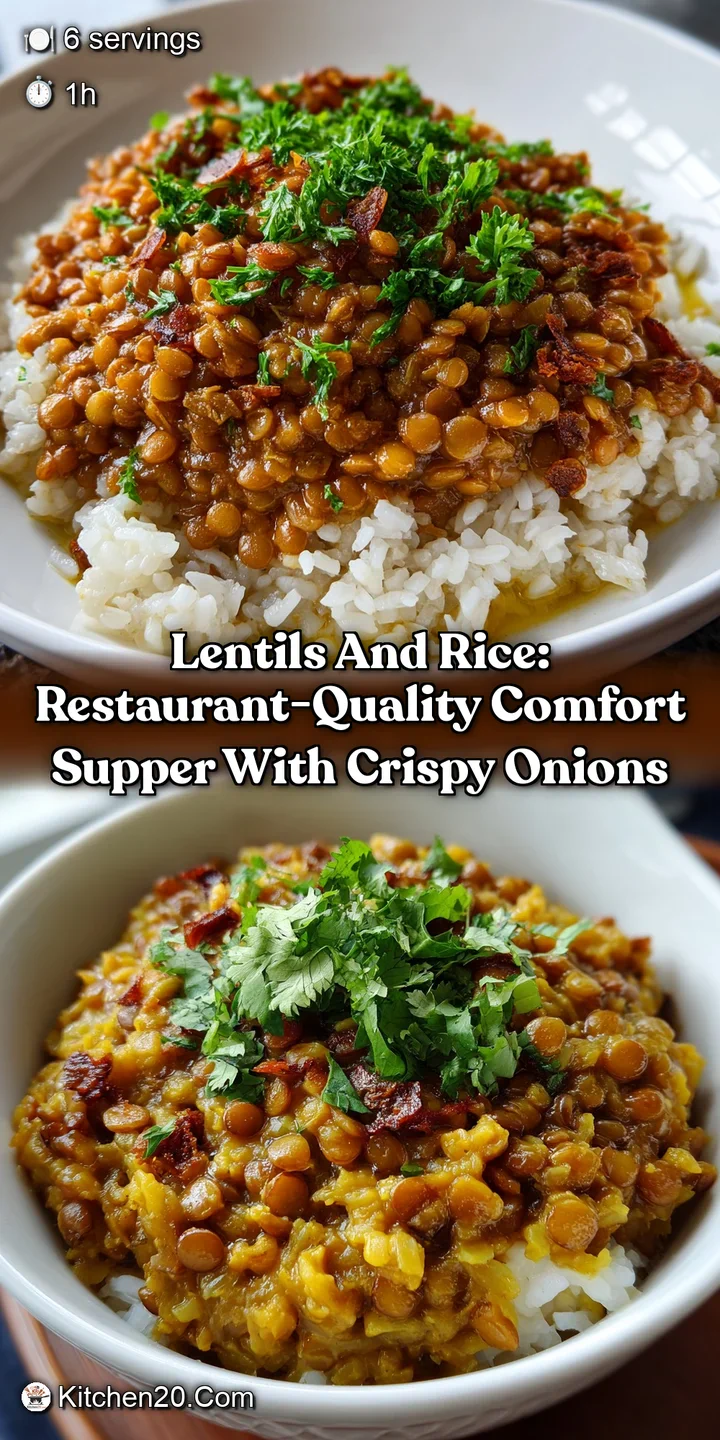 Lentils and Rice: Restaurant-Quality Comfort Supper with Crispy Onions
