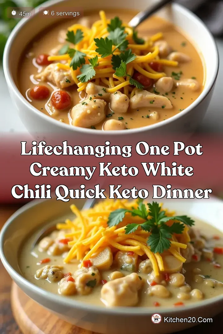 LifeChanging one pot creamy keto white Chili Quick Keto Dinner