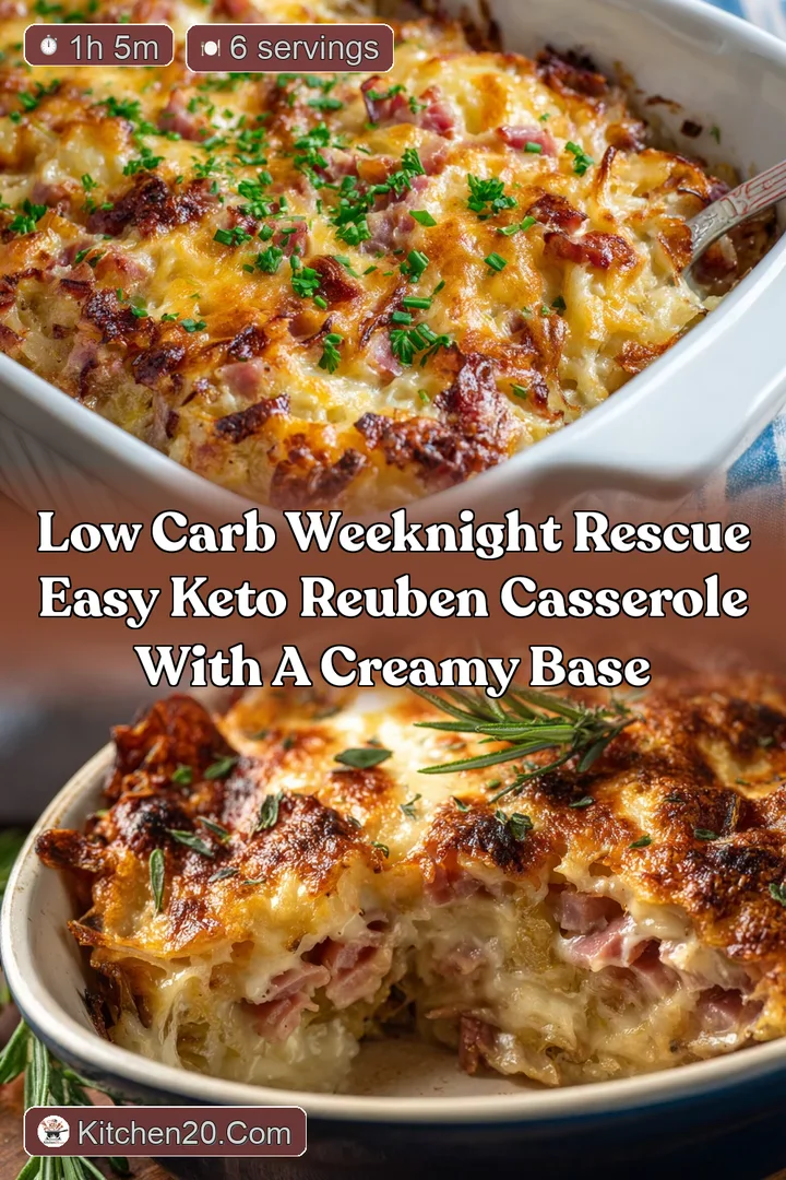 Low Carb Weeknight Rescue Easy Keto Reuben Casserole with a Creamy Base