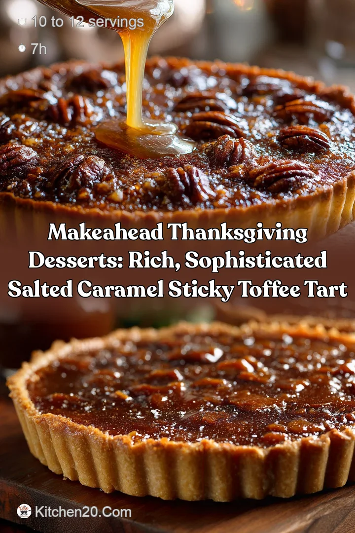 MakeAhead Thanksgiving Desserts: Rich Sophisticated Salted Caramel Sticky Toffee Tart