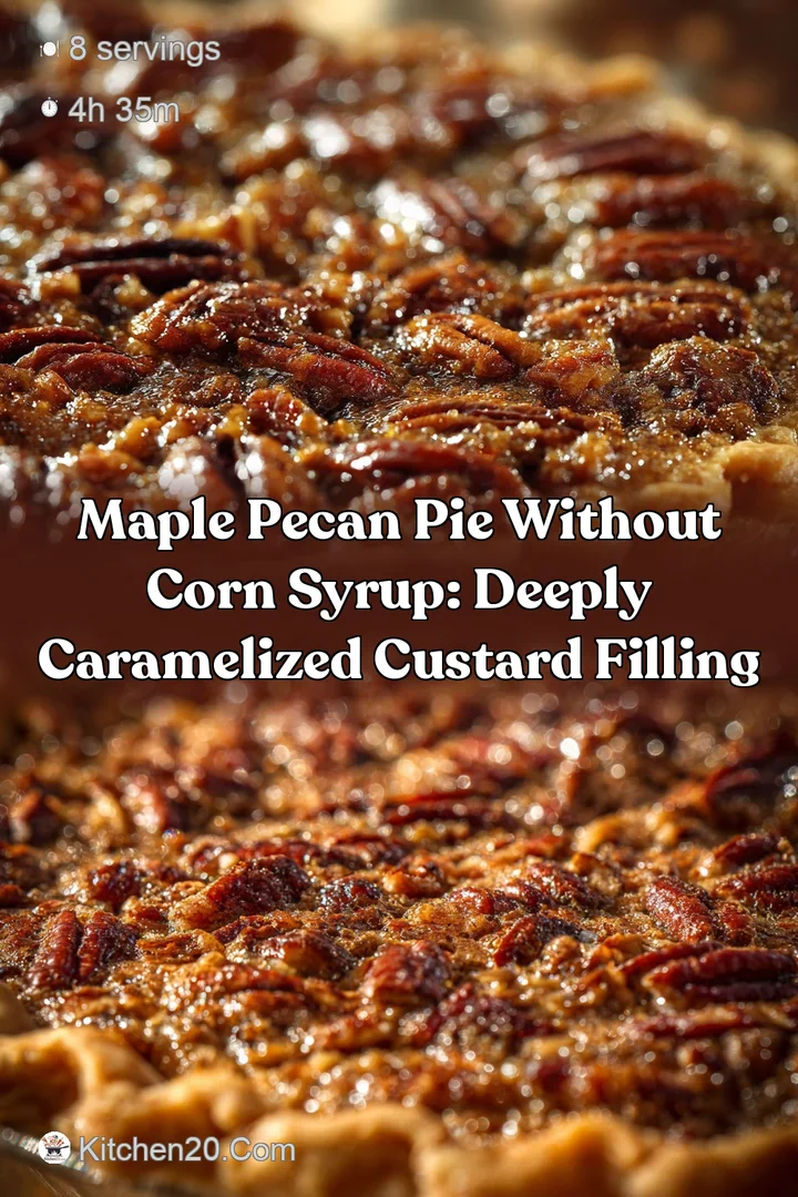 Maple Pecan Pie Without Corn Syrup: Deeply Caramelized Custard Filling