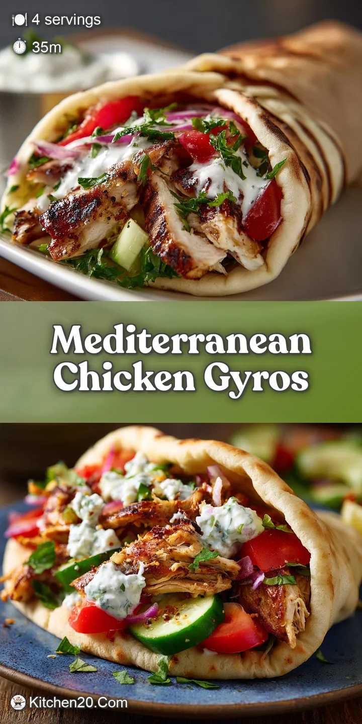 Close-up shot of tender chicken gyro filling, glistening with savory juices and herbs, nestled in warm pita bread.