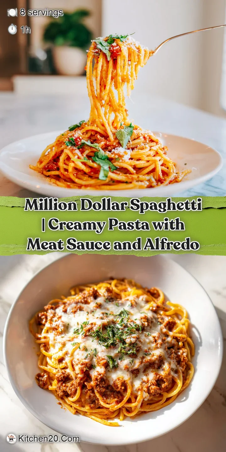 Close-up of cheesy, baked spaghetti layers with rich meat sauce, glistening under warm light.