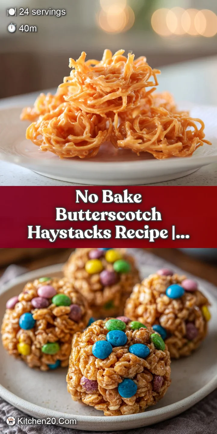 Close-up of crunchy butterscotch haystacks with a beautiful sheen, highlighting their sweet, toasted texture.