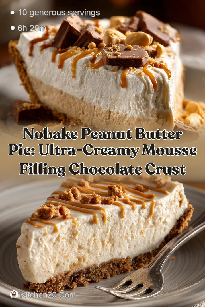 NoBake Peanut Butter Pie: Ultra-Creamy Mousse Filling Chocolate Crust