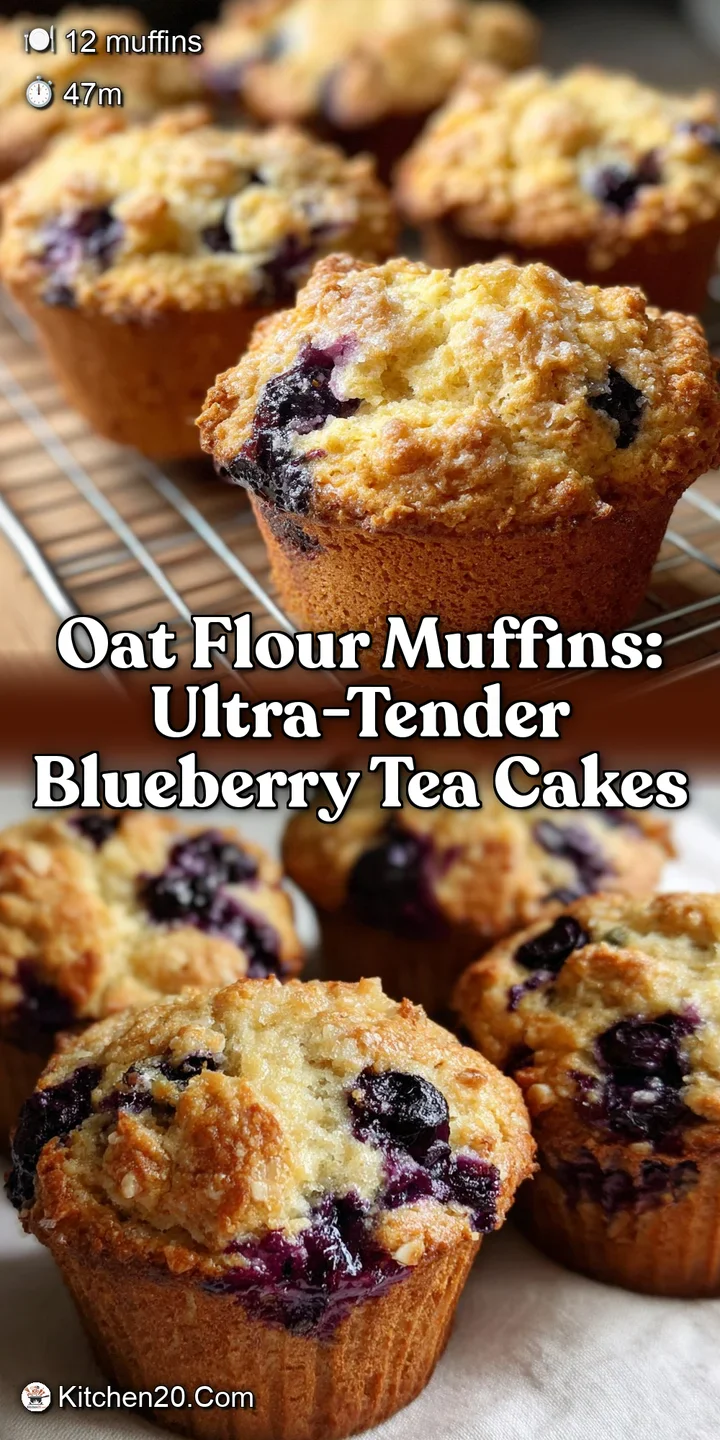 Oat Flour Muffins: Ultra-Tender Blueberry Tea Cakes
