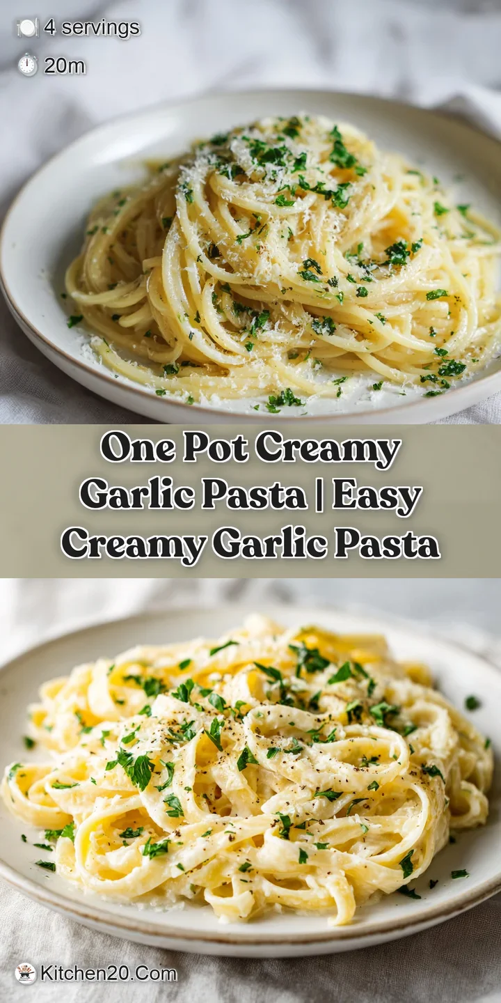 Close-up of creamy pasta, glistening with a light garlic sauce, and flecks of herbs offering an appetizing and inviting feel.