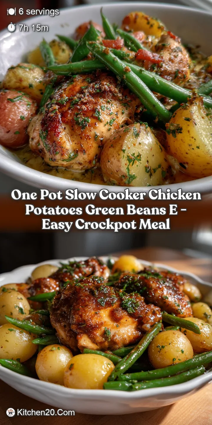 One Pot Slow Cooker Chicken Potatoes Green Beans E - Easy Crockpot Meal