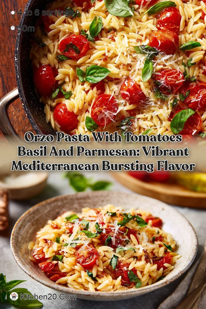 Orzo Pasta with Tomatoes Basil and Parmesan: Vibrant Mediterranean Bursting Flavor