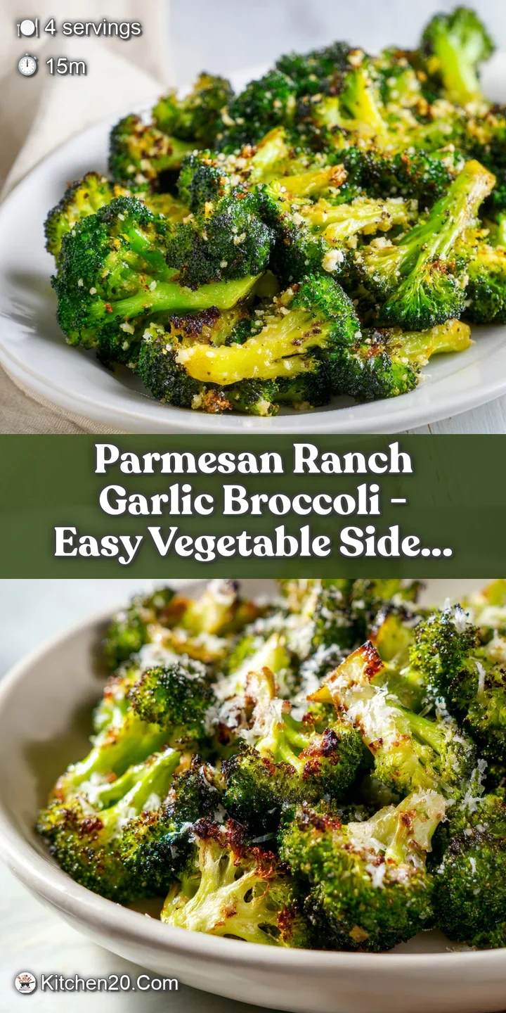 Close-up of deeply roasted broccoli florets, showcasing tender stems and crisp edges.