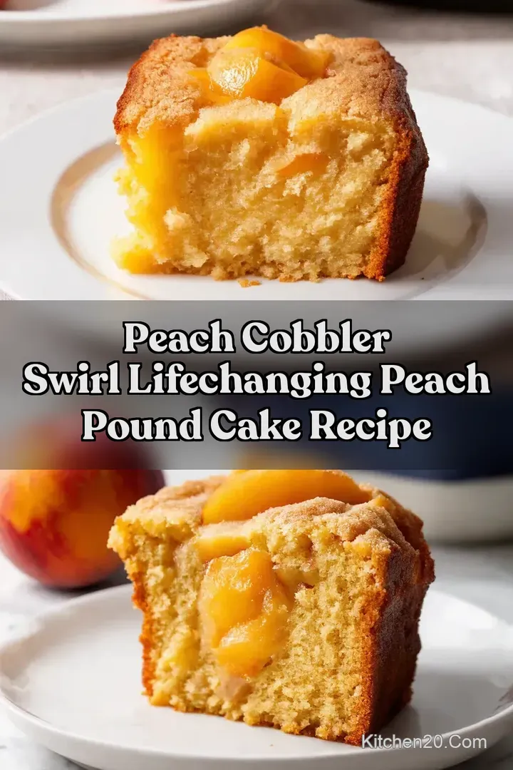 Peach Cobbler Swirl LifeChanging Peach Pound Cake Recipe