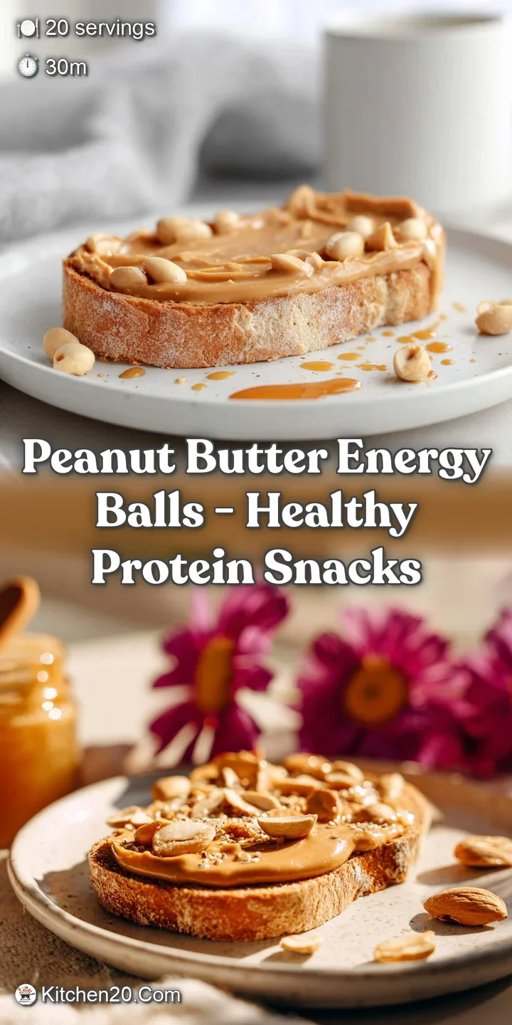 Close-up of a moist, dark peanut butter ball showing a slightly cracked surface with bits of oats. Rich, tempting texture.