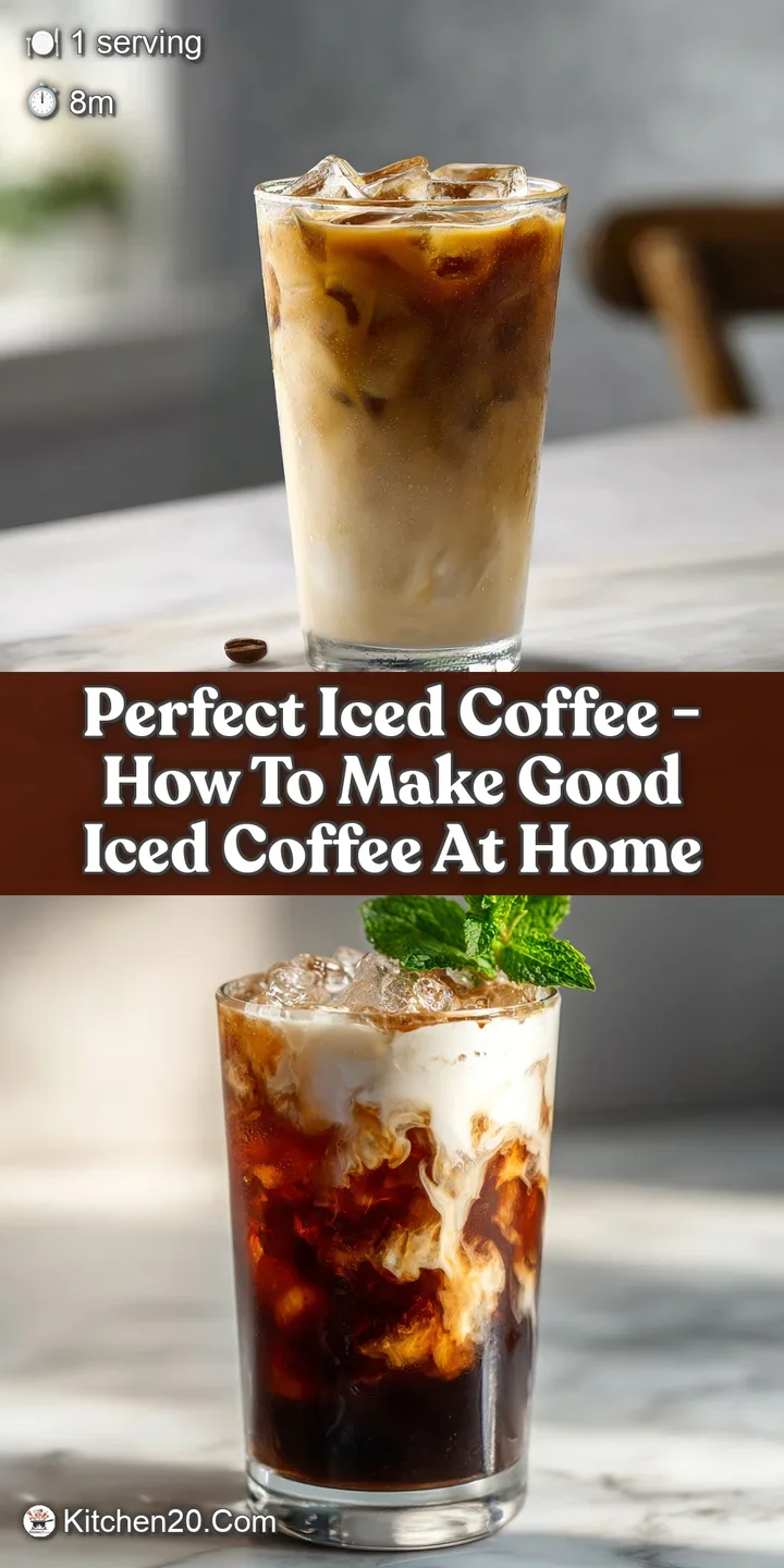 Close-up of condensation beading on a glass of iced coffee, with rich brown liquid below.