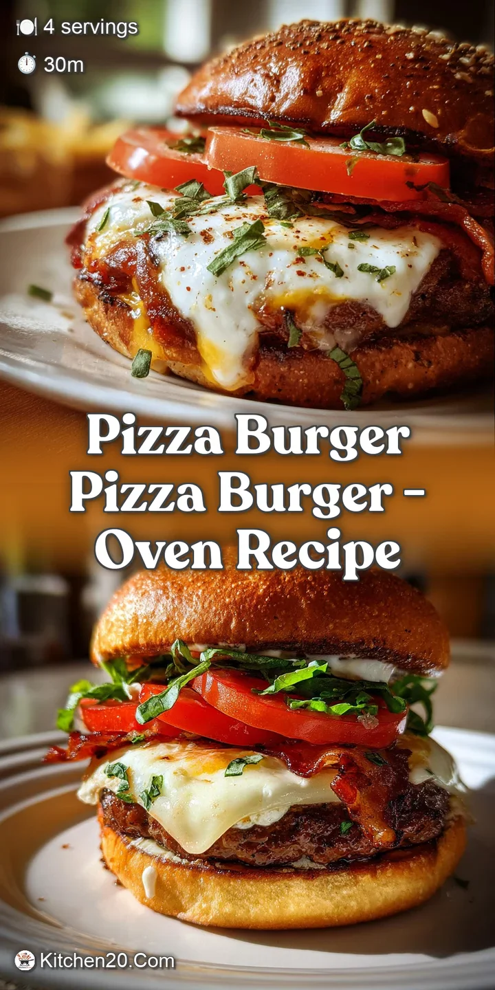 Close-up on a juicy pizza burger showcasing melted mozzarella, rich red sauce, and golden crust, looking utterly delicious.