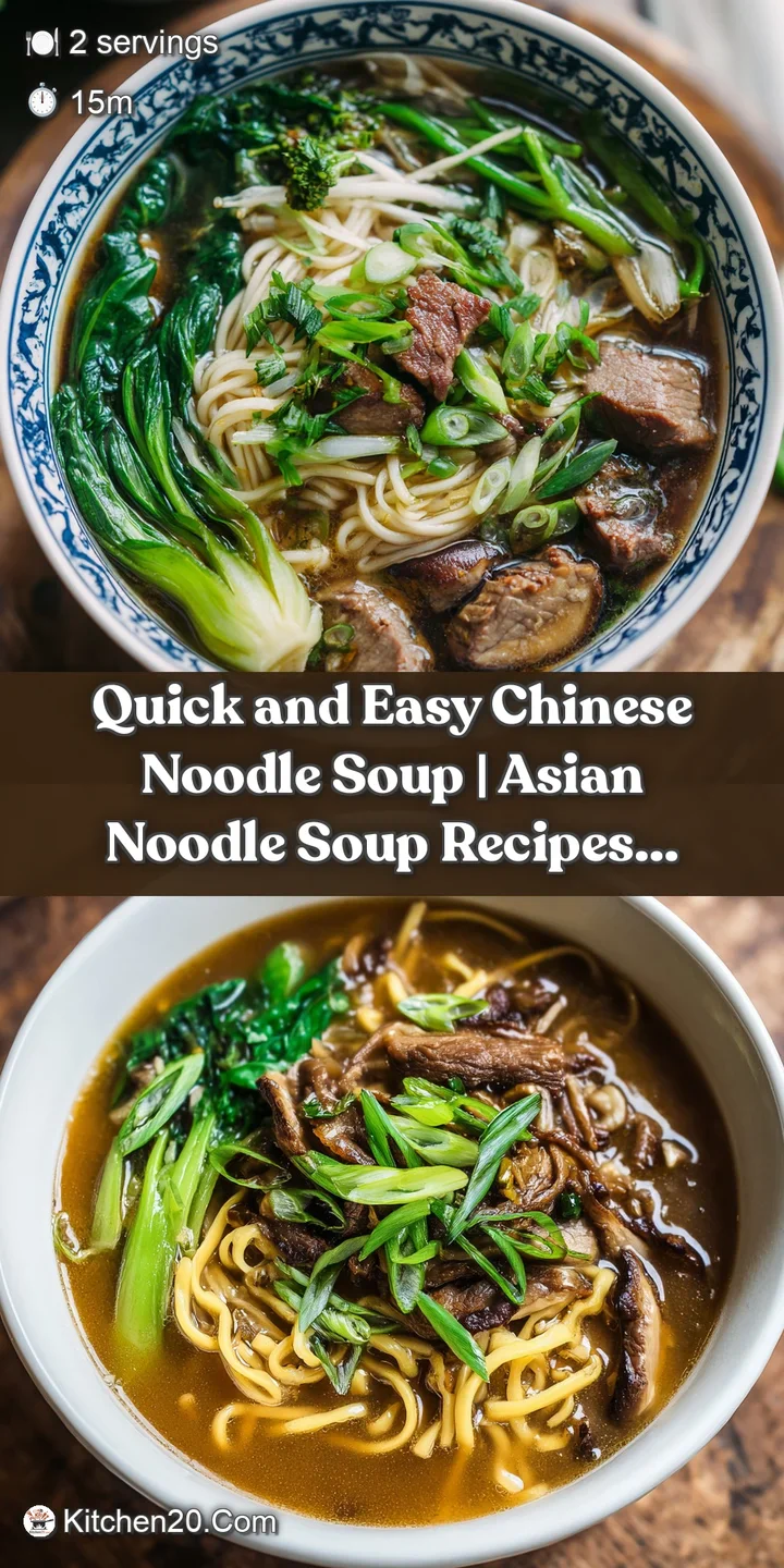 Close-up of plump noodles submerged in a rich, aromatic broth, glistening with a sprinkle of fresh herbs.