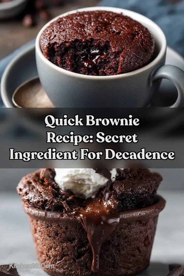 Quick Brownie Recipe: Secret Ingredient for Decadence : PIN FOR LATER Quick Brownie Recipe: Secret Ingredient for Decadence