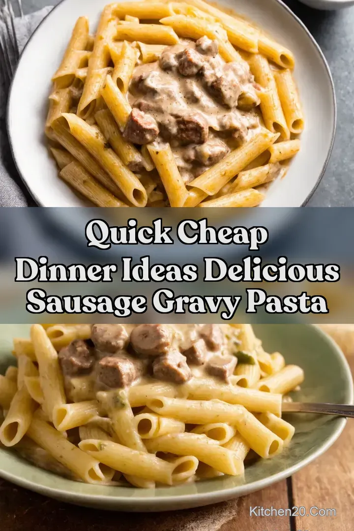 Quick Cheap Dinner Ideas Delicious Sausage Gravy Pasta