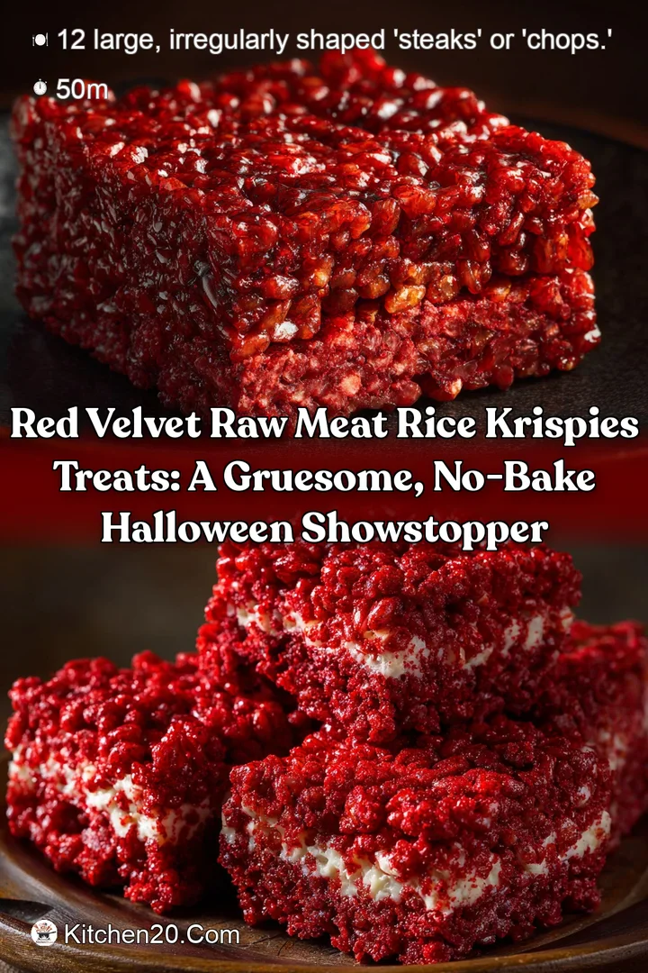 Red Velvet Raw Meat Rice Krispies Treats: A Gruesome No-Bake Halloween Showstopper