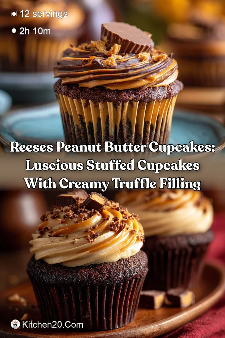Reeses Peanut Butter Cupcakes: Luscious Stuffed Cupcakes with Creamy Truffle Filling