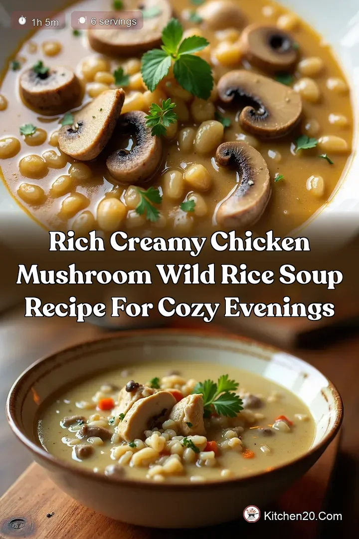 Rich Creamy Chicken Mushroom Wild Rice Soup Recipe for Cozy Evenings