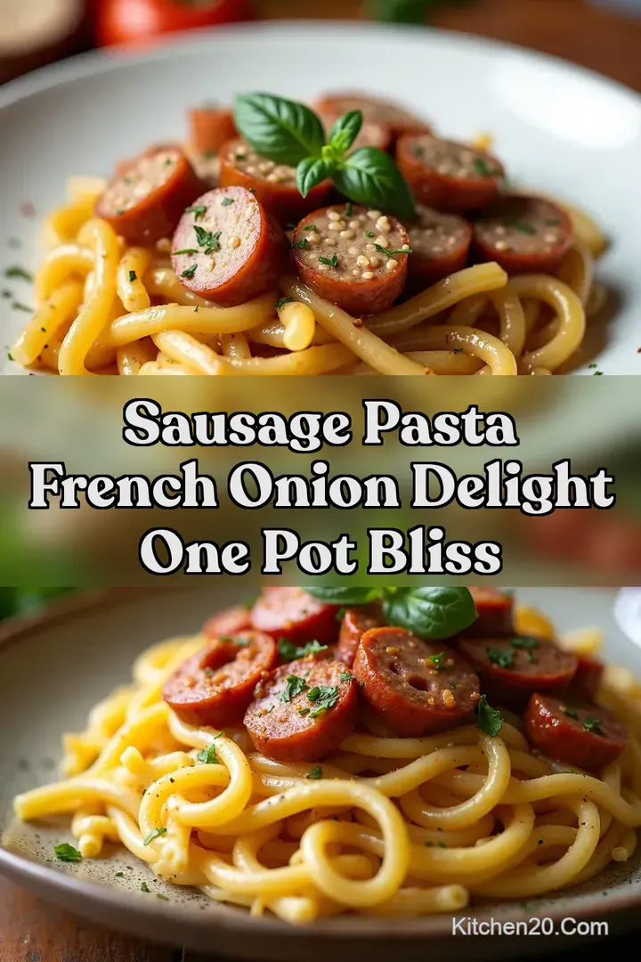Sausage Pasta French Onion Delight One Pot Bliss
