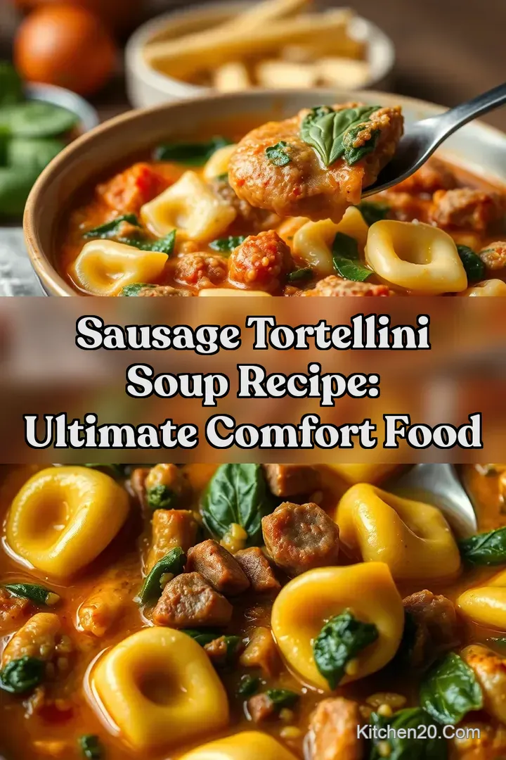 Sausage Tortellini Soup Recipe: Ultimate Comfort Food : PIN FOR LATER Sausage Tortellini Soup Recipe: Ultimate Comfort Food