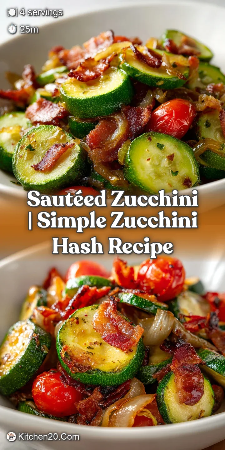 Macro shot of charred green zucchini slices and glistening, smoky bacon bits sprinkled with cracked black pepper.