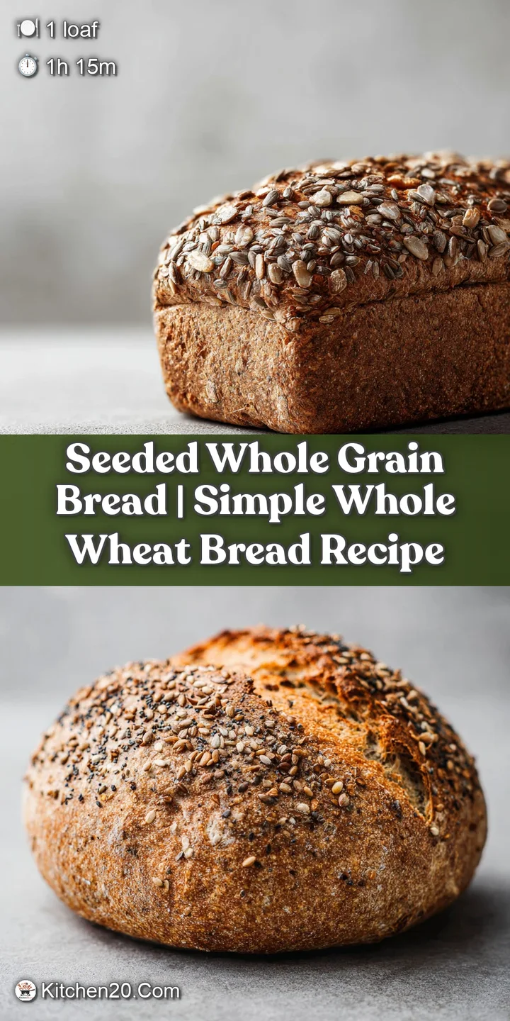 Close-up of a slice of hearty whole grain bread, showcasing its textured crust and wholesome seeds.