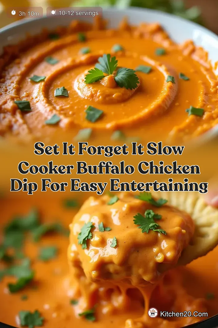Set It Forget It Slow Cooker Buffalo Chicken Dip for Easy Entertaining