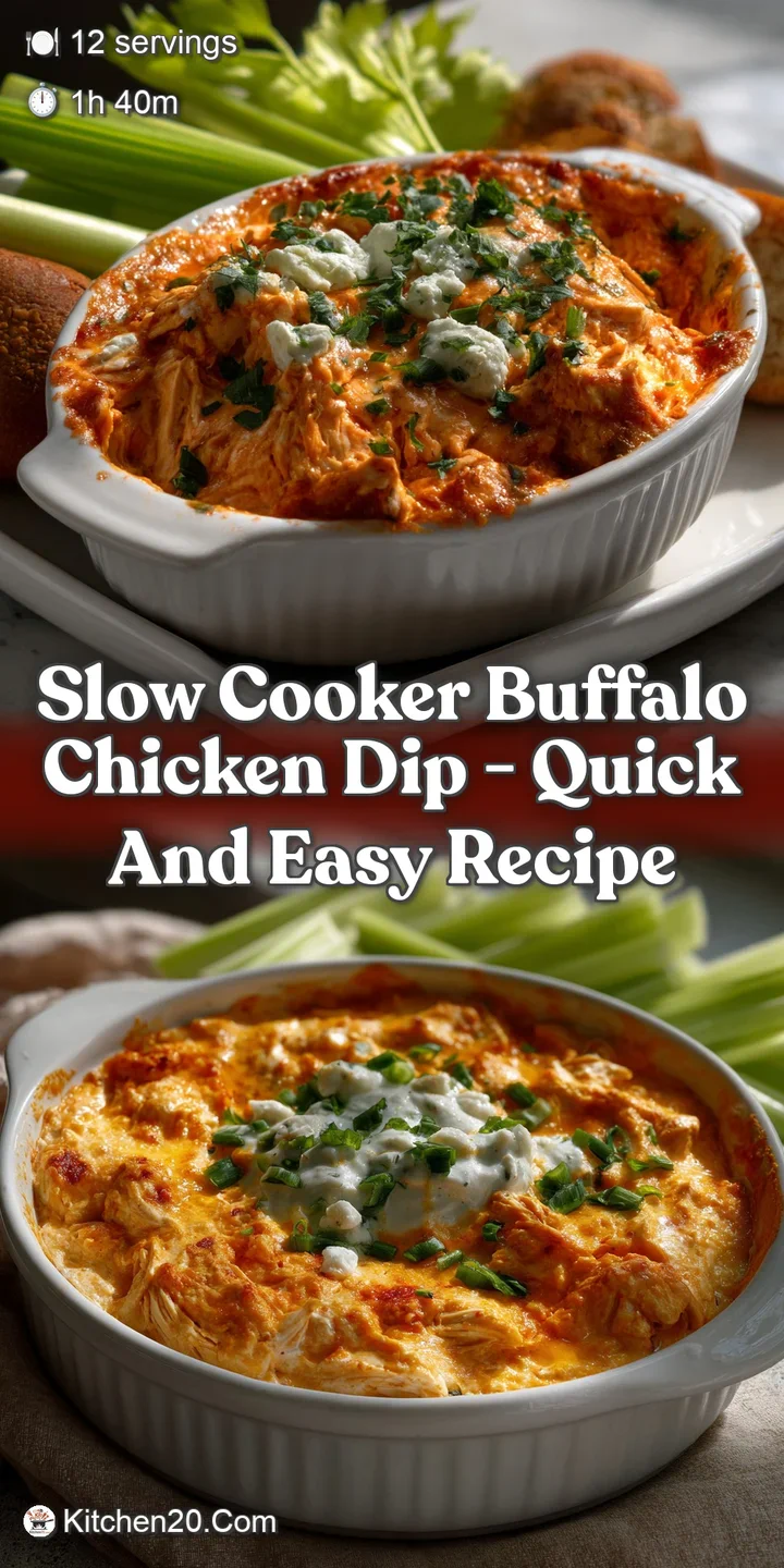 Slow Cooker Buffalo Chicken Dip - Quick and Easy Recipe